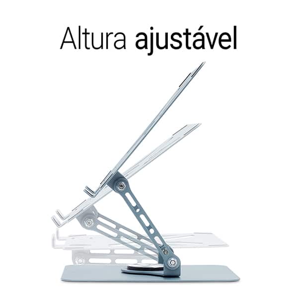 Suporte Ergonômico para Notebook e Tablet em Metal, de 10 a 17", Base Giratória 360º, LS120, Ergo - CX 1 UN Suporte Ergonômico para Notebook e Tablet em Metal, de 10 a 17", Base Giratória 360º, LS120, Ergo - CX 1 UN