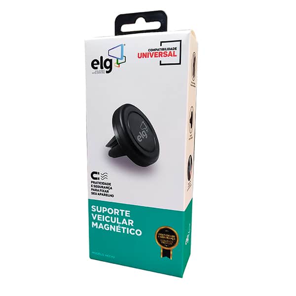 Suporte veicular magnético p/Smartphone HECH-02 Elg CX 1 UN Suporte veicular magnético p/Smartphone HECH-02 Elg CX 1 UN