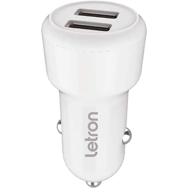 Carregador veicular com 2 portas USB, Branco, VQ-C03 74675, Letron - CX 1 UN Carregador veicular com 2 portas USB, Branco, VQ-C03 74675, Letron - CX 1 UN