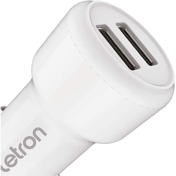Carregador veicular com 2 portas USB, Branco, VQ-C03 74675, Letron - CX 1 UN Carregador veicular com 2 portas USB, Branco, VQ-C03 74675, Letron - CX 1 UN