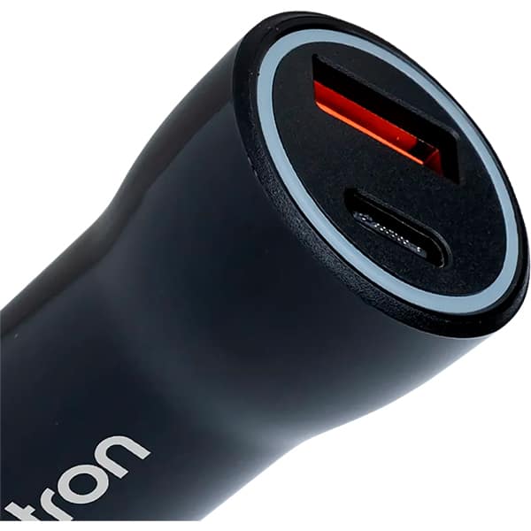 Carregador veicular com 2 portas, USB-A / USB-C, Preto, 74674, Letron - CX 1 UN