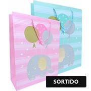 Sacola para presente 18x10x23cm Elefantinho sortido 14988 Make+ PT 1 UN