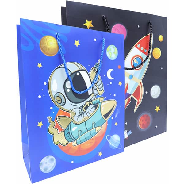 Sacola para presente 18x10x23cm Astronauta sortido 14991 Make+ PT 1 UN
