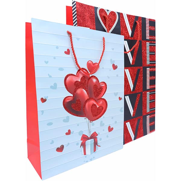 Sacola para presente 18x10x23cm Coração sortido 14961 Make+ PT 1 UN