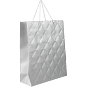 Sacola para presente 32 x 26 x 10cm, Capitone Prata, Cromus - PT 1 UN