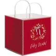 Sacola para Presente / Panetone, 33cm x 28cm x 17cm, Vermelha, 14002357, Cromus - PT 1 UN