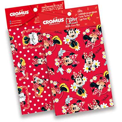 Saco Um Decorado 30x44 Disney Minnie 370179 Cromus - PT 1 UN