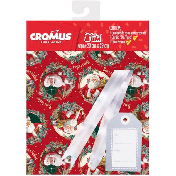 Saco UM decorado 45x59 Natal 350809 Cromus PT 1 UN