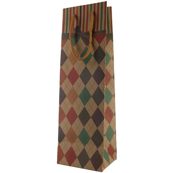 Sacola para presente 36x11x10cm Kraft decorada 28838 Yazi PT 1 UN