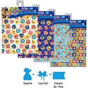 Saco de presente com laço e etiqueta, Patrulha Canina, 43x59cm, Gala - PT 1 UN Saco de presente com laço e etiqueta, Patrulha Canina, 43x59cm, Gala - PT 1 UN