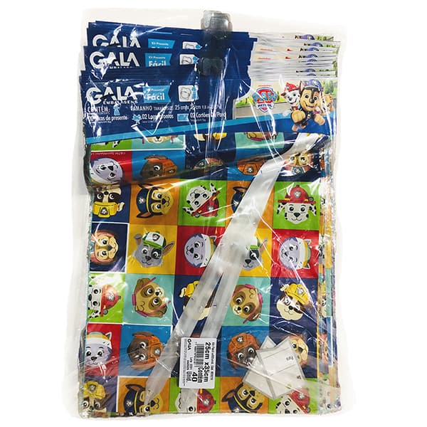 Saco para presente, Auto serviço, Patrulha Canina, 25 x 35cm, Cores sortidas, 823210, Gala - PT 2 UN