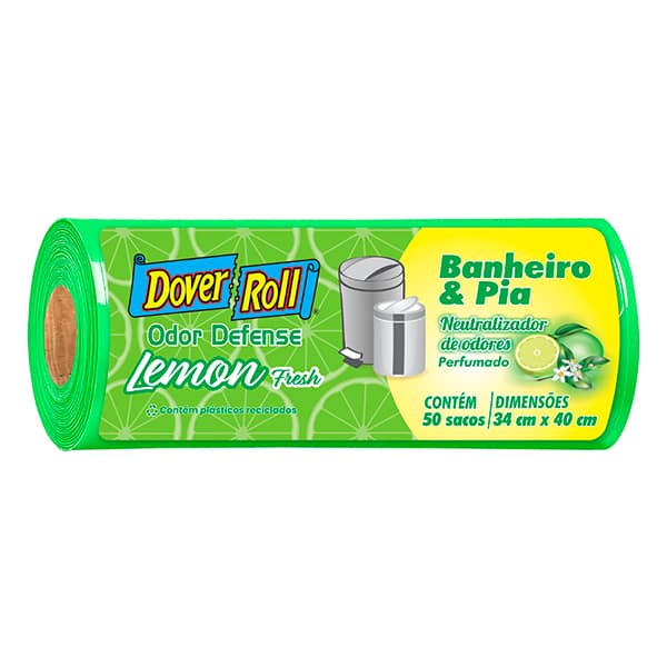 Saco para lixo banheiro e pia Odor Def. lemon fresh Dover RL 50 UN Saco para lixo banheiro e pia Odor Def. lemon fresh Dover RL 50 UN