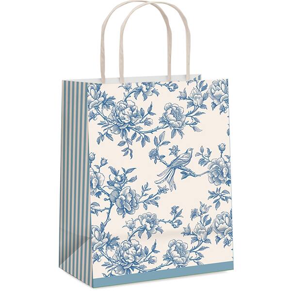 Sacola para presente Versalhes, 21,5 x 15 x 8cm, Azul, 14002128, Cromus - PC 1 UN