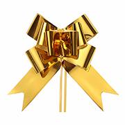 Laço para presente pronto, 11mm x 20,5cm, Dourado, 5206, Make+ - PT 10 UN