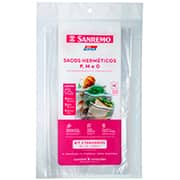 Kit de sacos plásticos com fecho hermético duplo, 260 ml / 1 L / 3 L, SR379, Sanremo - PT 9 UN
