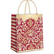 Sacola para presente 26x19,5x9,5cm adamasco marsala 14000352 Cromus PT 1 UN