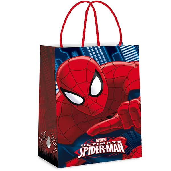 Sacola para Presente 26x19,5x9,5cm Spider Man - Homem Aranha Cromus PT 1 UN