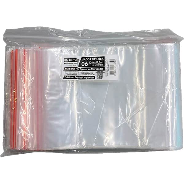 Saco Zip hermético multiuso n° 06 12x17,3cm 0379-7 Chies PT 100 UN Saco Zip hermético multiuso n° 06 12x17,3cm 0379-7 Chies PT 100 UN