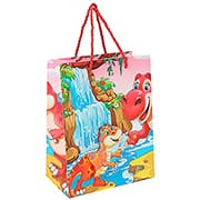 Sacola para presente Dinossauros, 30cm x 12cm x 41,5cm, 14948, Make+ - PT 1 UN