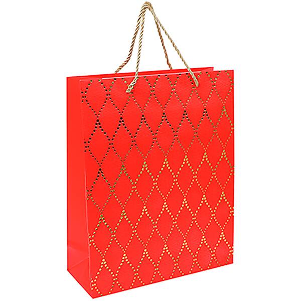 Sacola para presente Texturizado, Vermelho, 30cm x 12cm x 41,5cm, 14930, Make+ - PT 1 UN