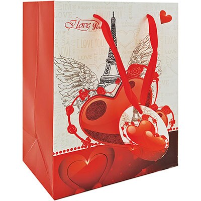 Sacola para presente papel 26x32x12 heart sort. 18546 Yazi PT 1 UN