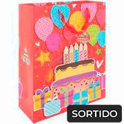 Sacola para presente, Happy birthday 3d, 18542, Yazi - PT 1 UN