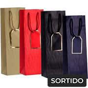 Sacola para presente, Garrafa, 12 x 9 x 36cm, Text change, 18560, Yazi - PT 1 UN