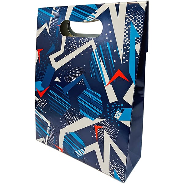 Caixa trapézio com alça, Casual Blue, 22cm x 29cm x 8cm, Kawagraf, - PT 1 UN Caixa trapézio com alça, Casual Blue, 22cm x 29cm x 8cm, Kawagraf, - PT 1 UN