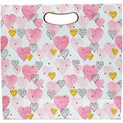 Caixa trapézio com alça, Coração Gold, 33cm x 31cm x 11cm, Kawagraf, - PT 1 UN