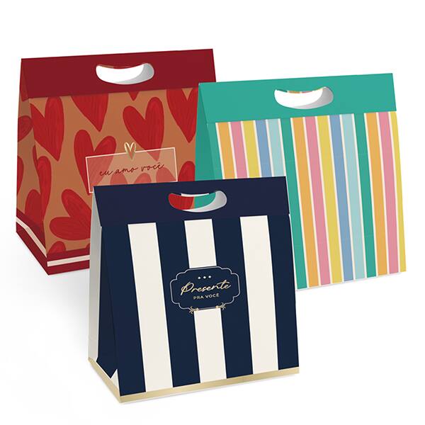 Caixa para presente Horizontal, Trapézio, 33 x 11 x 32cm, New Plus, Cromus - PT 1 UN