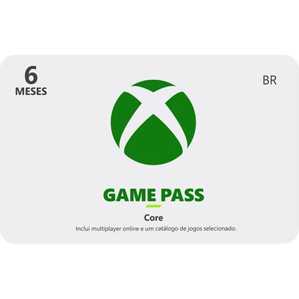 Gift Card GCMV, Game Pass Core, 6 Meses, Microsoft - 1 UN