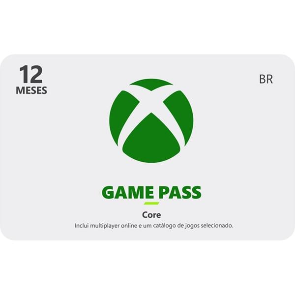 Gift Card GCMV, Xbox Game Pass Core, 12 Meses, Microsoft - 1 UN