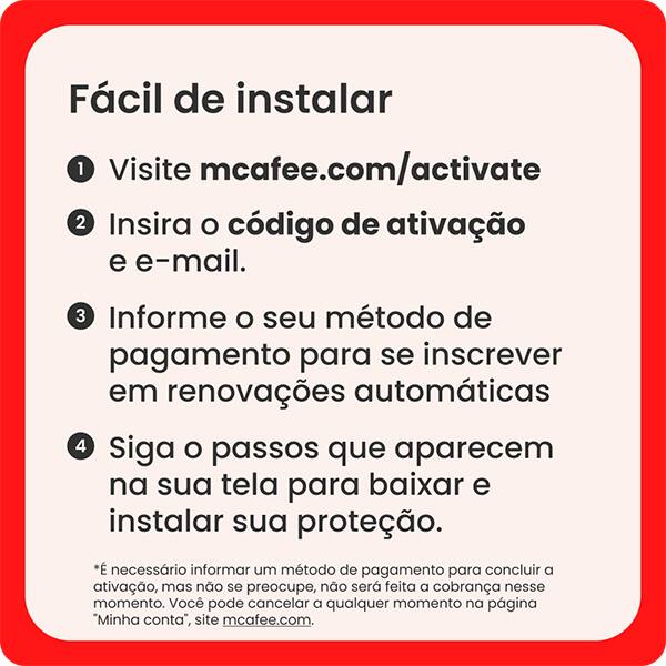 McAfee Privacy & Identity Guard, 1 Dispositivo, Monitoramento de identidade com Antivírus e proteção de dados pessoais, Privacidade em redes sociais, Mcafee - 1 UN