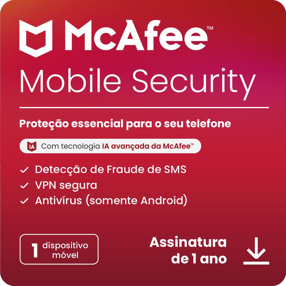 McAfee Mobile Security 1 Dispositivo Digital MMB31BNR1R Mcafee UN 1 UN