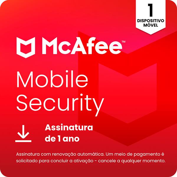 McAfee Mobile Security, 1 Dispositivo (Android/iOS), Software de segurança para Smartphones que inclui Antivírus, Monitoramento de Identidade, VPN Segura |Gerenciador de Senhas, Mcafee - 1 UN