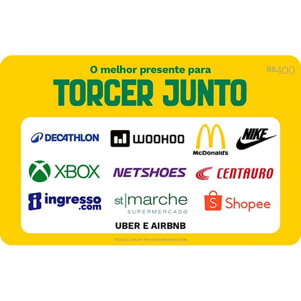 Gift Card GCMV Torcer Junto R$ 400,00 Scanit BLACKHAWK UN 1 UN