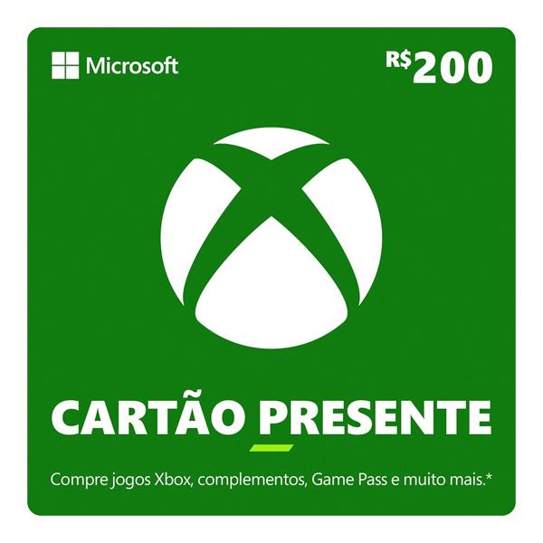 Gift Card XBOX Cash 200 Reais Microsoft - Código Digital - PT 1 UN