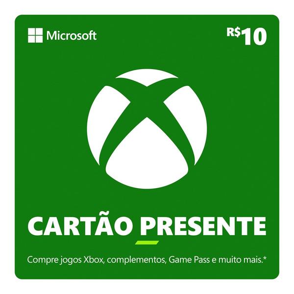 Gift Card XBOX Cash 10 Reais, Microsoft - Código Digital - PT 1 UN