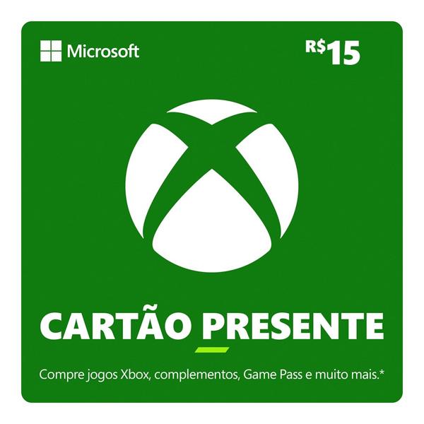 Gift Card XBOX Cash 15 Reais, Microsoft - Código Digital - PT 1 UN