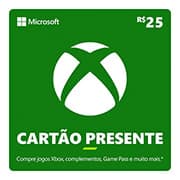 Gift Card XBOX Cash 25 Reais, Microsoft - Código Digital - PT 1 UN