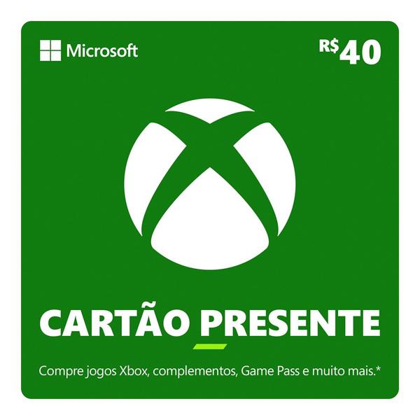 Gift Card XBOX Cash 40 Reais, Microsoft - Código Digital - PT 1 UN