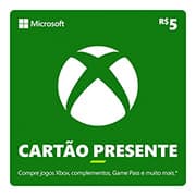 Gift Card XBOX Cash 5 Reais, Microsoft - Código Digital - PT 1 UN