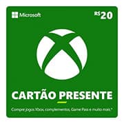 Gift Card XBOX Cash 20 Reais, Microsoft - Código Digital - PT 1 UN
