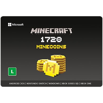 Cartão Minecraft Minecoins 1720 Coins, Microsoft Studios - Código Digital PT 1 UN