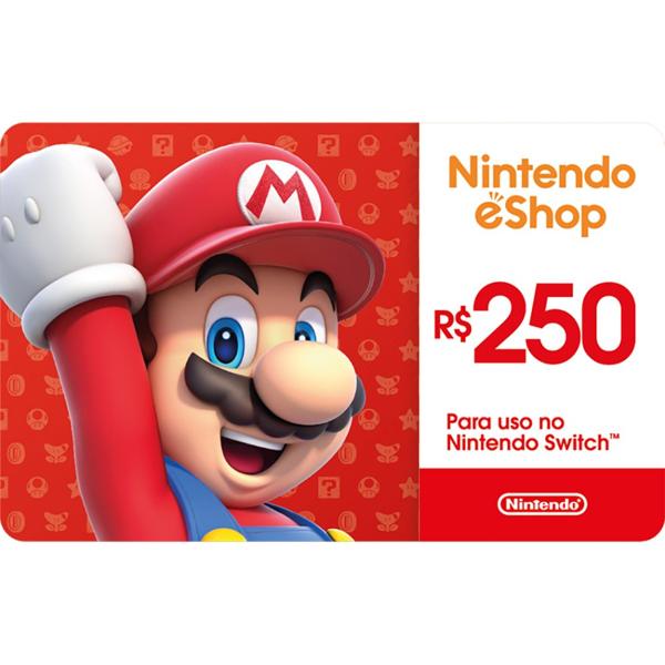 Gift Card GCMV Nintendo eshop cash R$ 250,00 Nintendo PT 1 UN