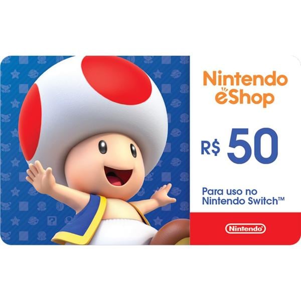 Gift Card GCMV Nintendo eshop cash R$ 50,00 Nintendo PT 1 UN