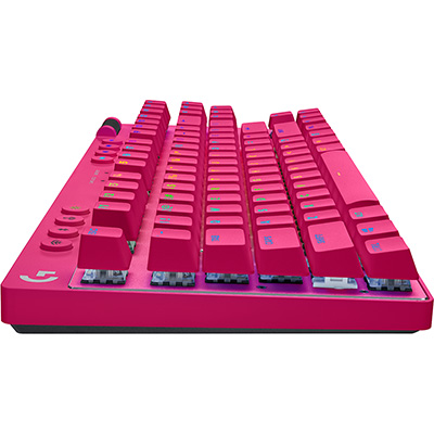 Teclado Gamer Sem Fio Logitech G PRO X com design TKL, Layout US, RGB LIGHTSYNC e Switch Exclusivo GX Brown Tactile - Rosa Magenta CX 1 UN