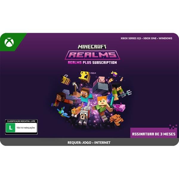 Gift Card GCMV Minecraft Realms 3M, Microsoft - 1 UN