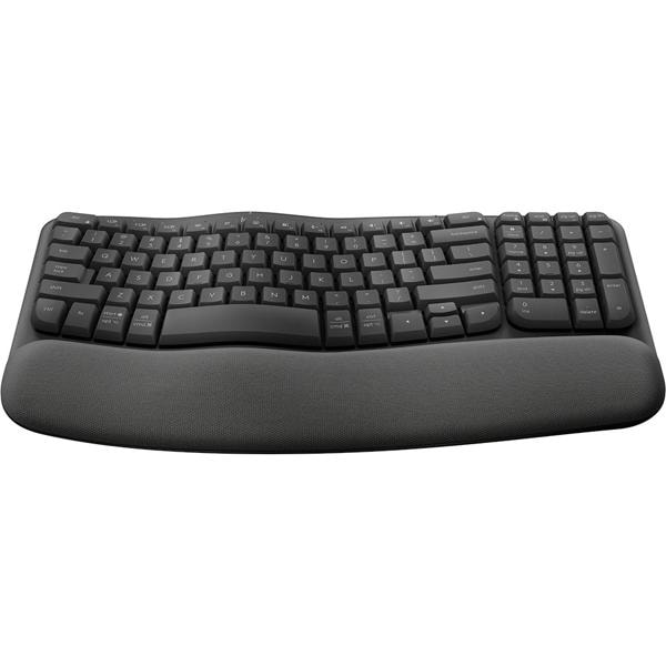 Teclado Ergonômico sem Fio Wave Keys, USB, Bluetooth, Grafite, 920-012281, Logitech - CX 1 UN