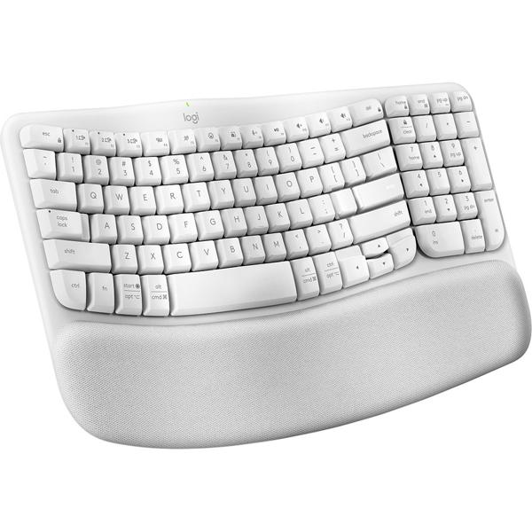 Teclado Ergonômico sem Fio Wave Keys, USB, Bluetooth, Branco, 920-012282, Logitech - CX 1 UN